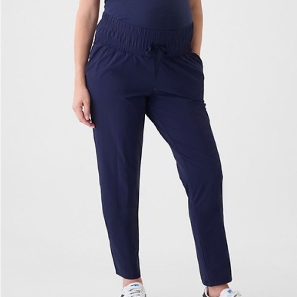 Gap Maternity Inset Panel Runaround Pants Navy Size Large Casual Loungewear Cozy